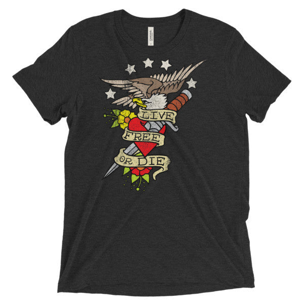 Live Free Or Die Vintage Inked Triblend T-Shirt