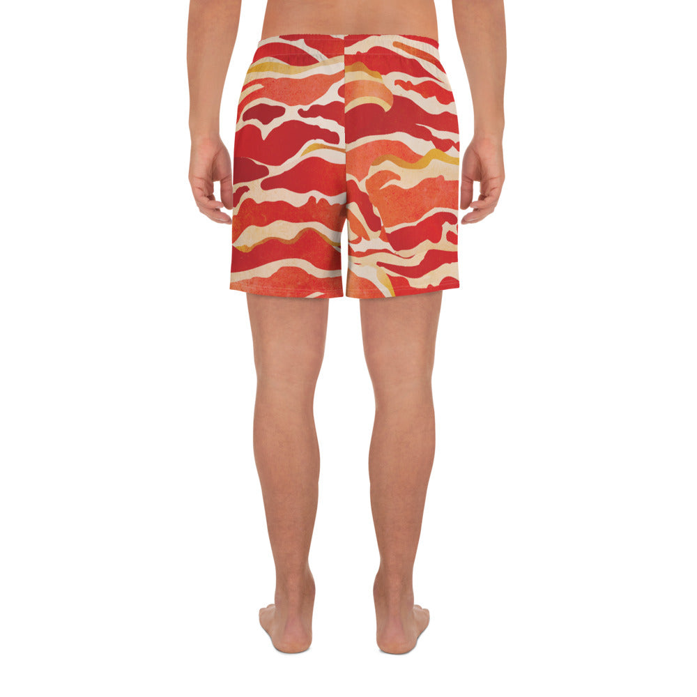 Bacon Print Men's Athletic Shorts