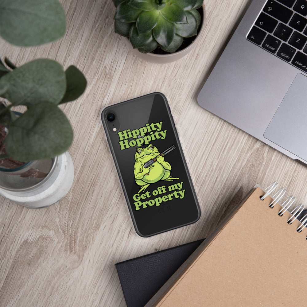 Hippity Hoppity Get Off My Property Clear iPhone Case