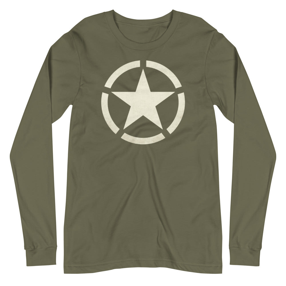 WW2 Circled Star Unisex Long Sleeve Tee