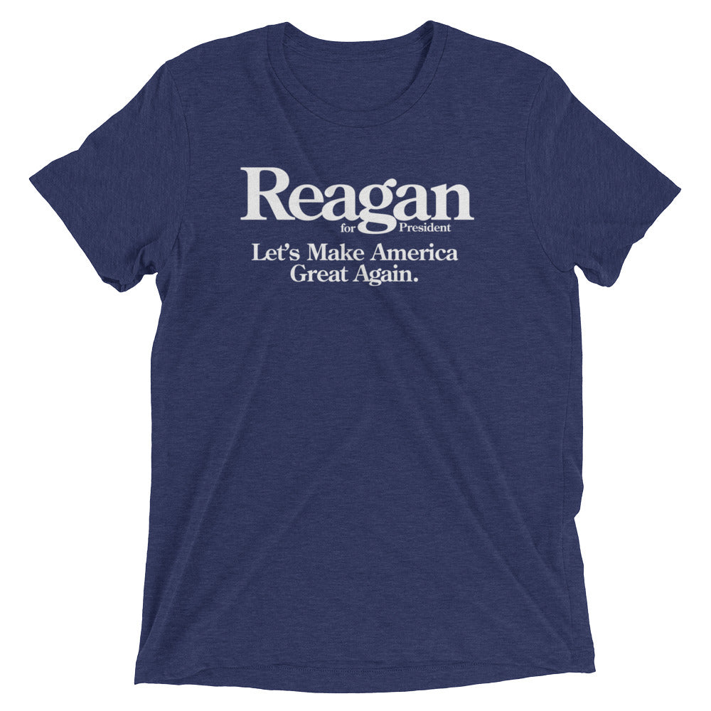 Reagan Let's Make America Great Again Tri-Blend Retro T-Shirt