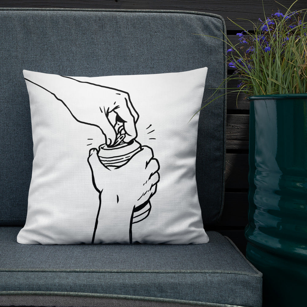 Cracking A Beer Premium Pillow