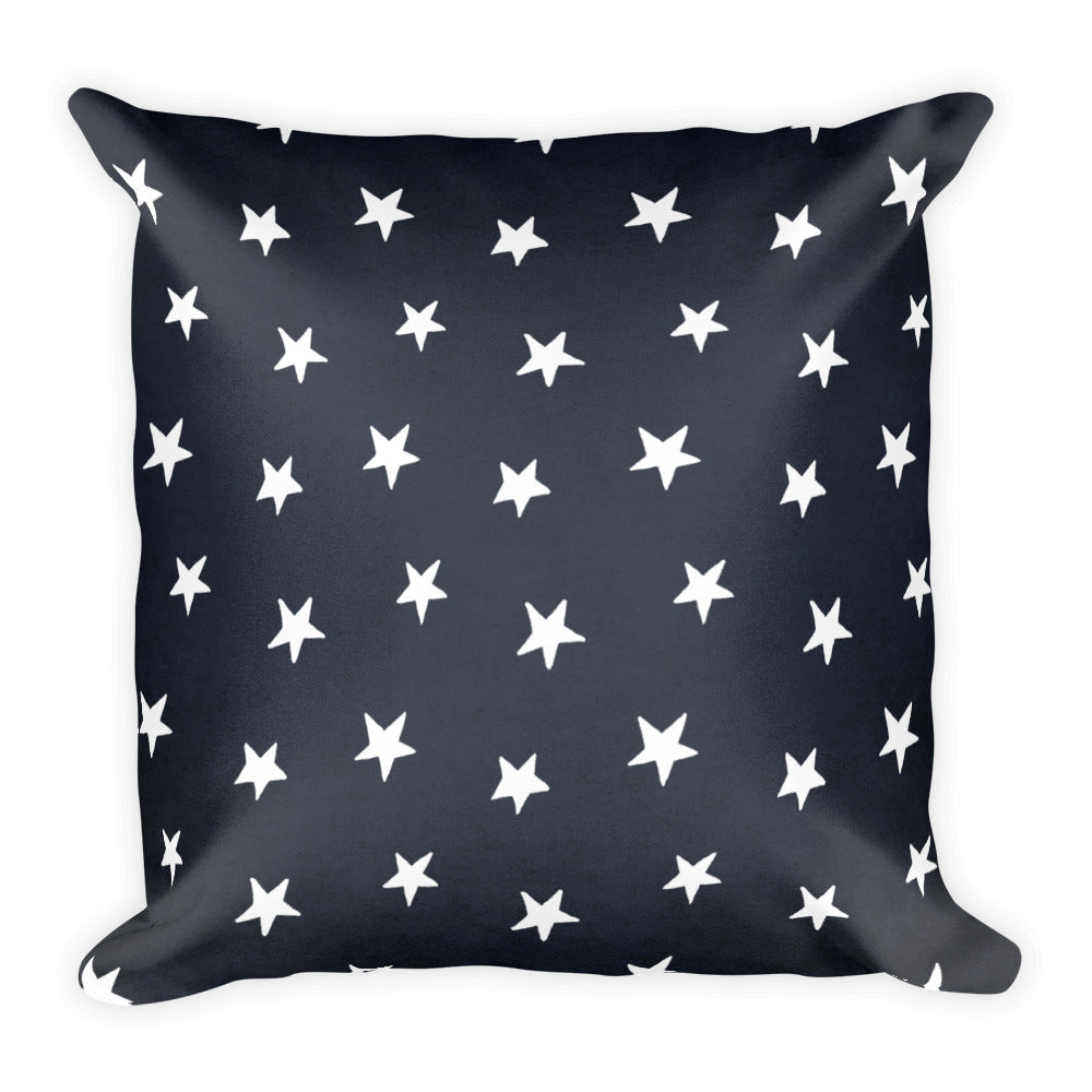 Colonial Stars Navy Blue Square Throw Pillow