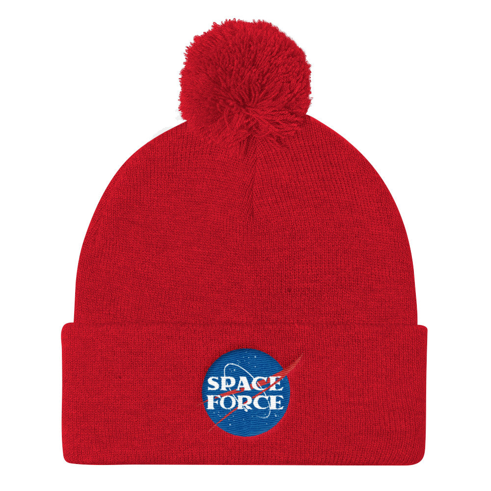 Space Force Pom Pom Knit Cap