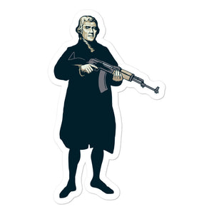 Thomas Jefferson Holding an AK47 Sticker