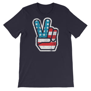 Peace Sign American Distressed Retro T-Shirt