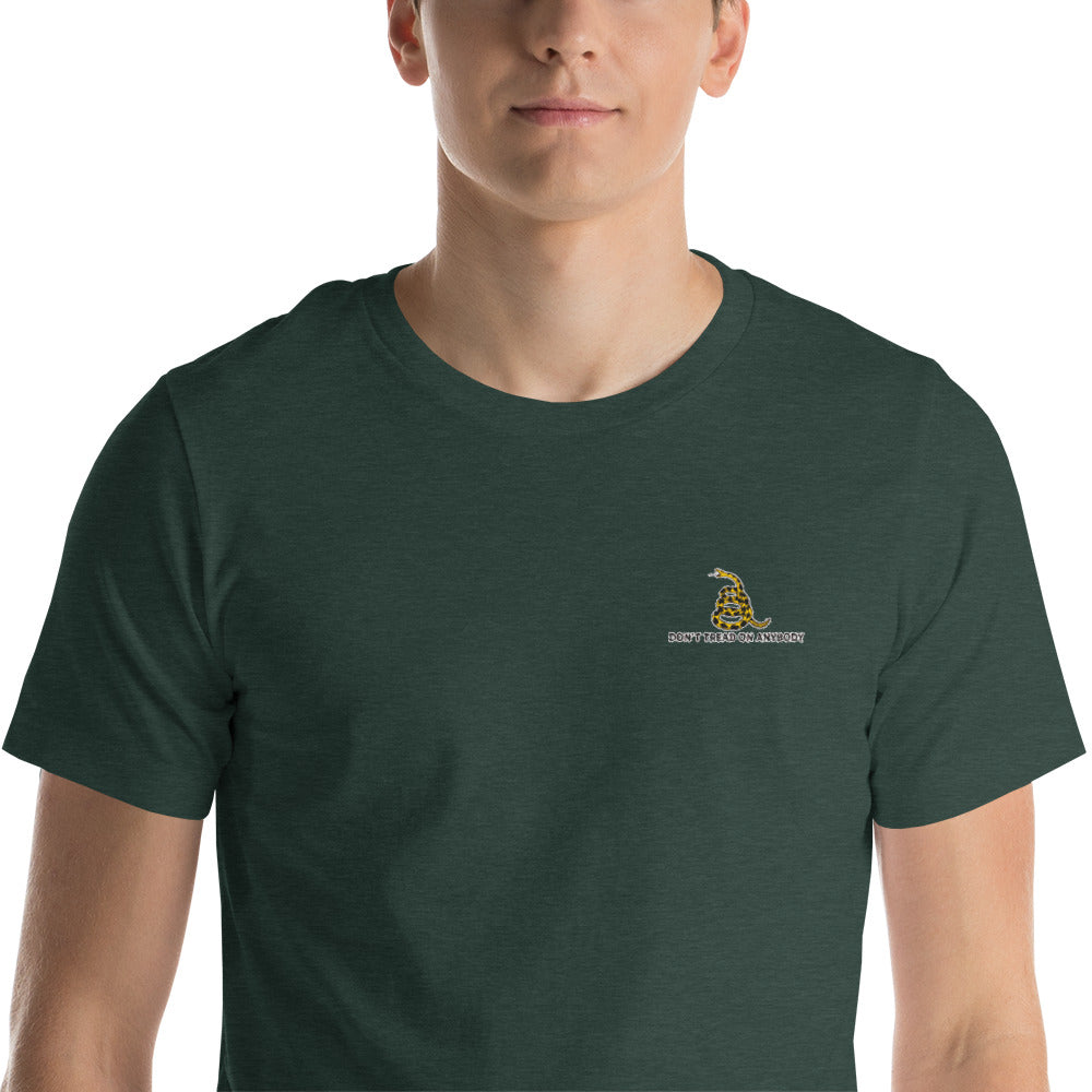Don't Tread On Anybody Embroidered Gadsden T-Shirt