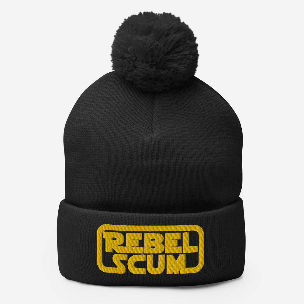 Rebel Scum 3D Embroidered Pom-Pom Beanie