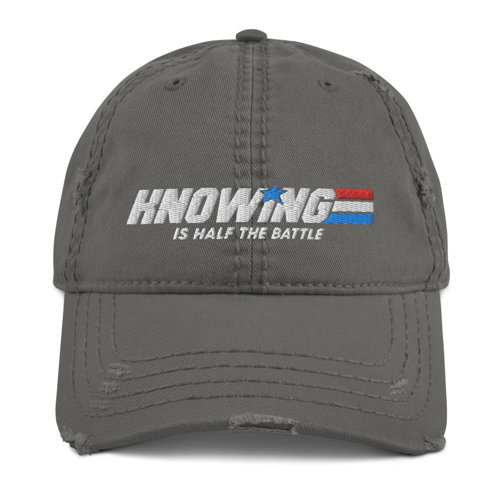 Knowing is Half the Battle Distressed Dad Hat