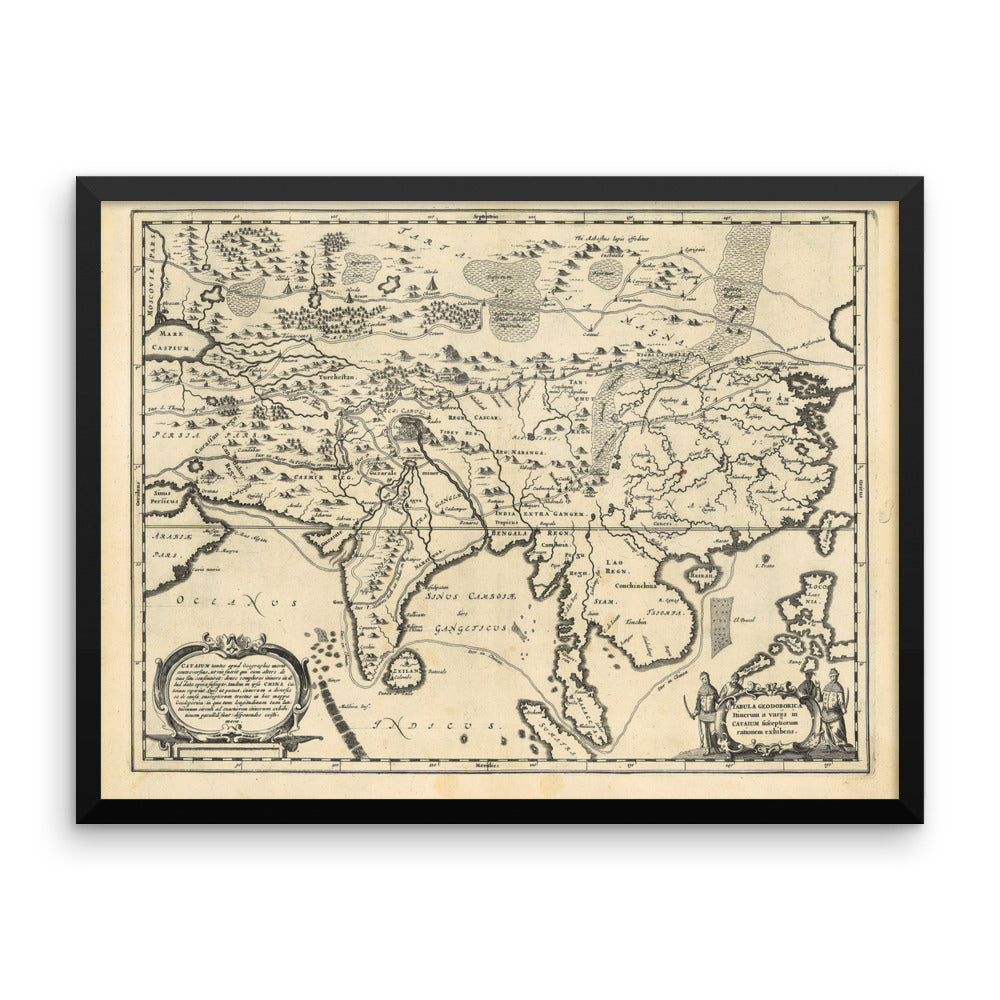 Silk Road Framed Map