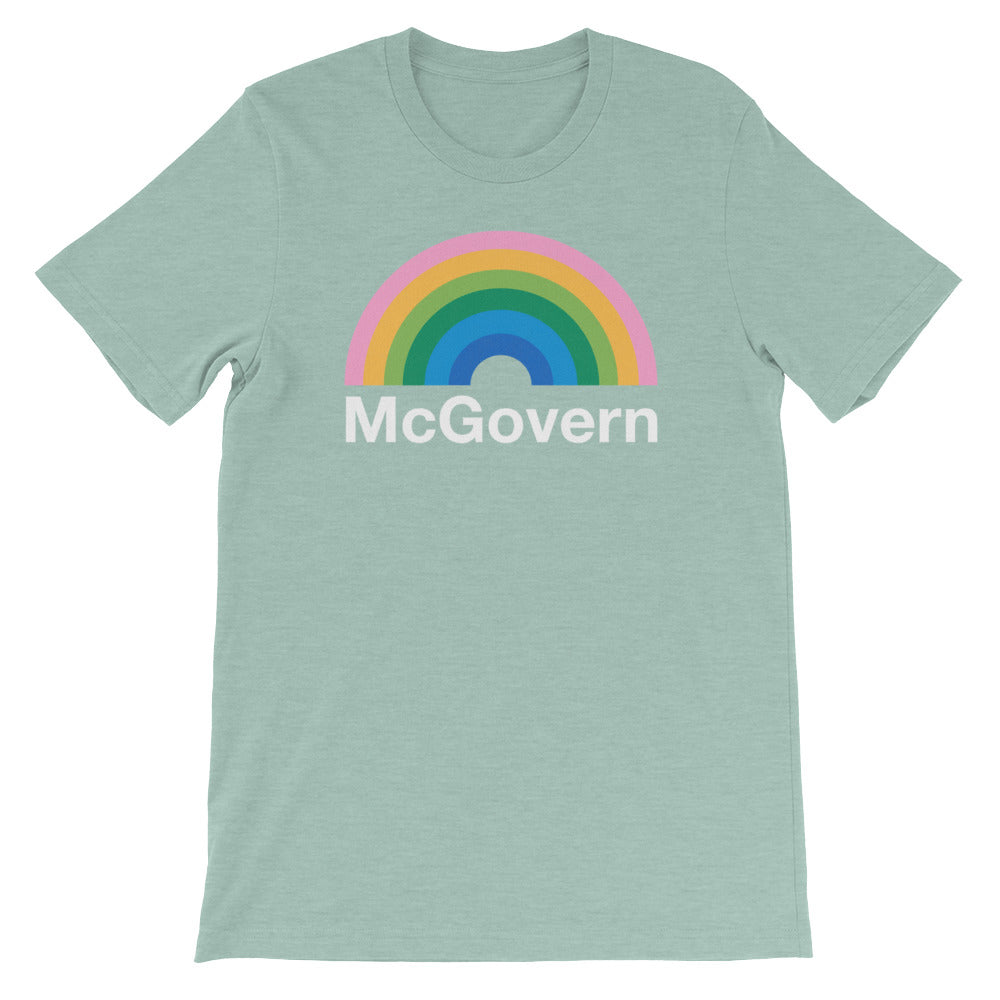 McGovern Vintage Rainbow 1972 Presidential Campaign Short-Sleeve Unisex T-Shirt