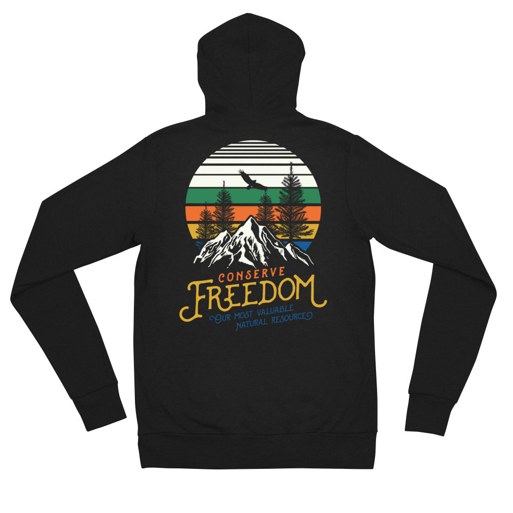 Conserve Freedom Unisex Tri-Blend Lightweight Hoodie Sweatshirt