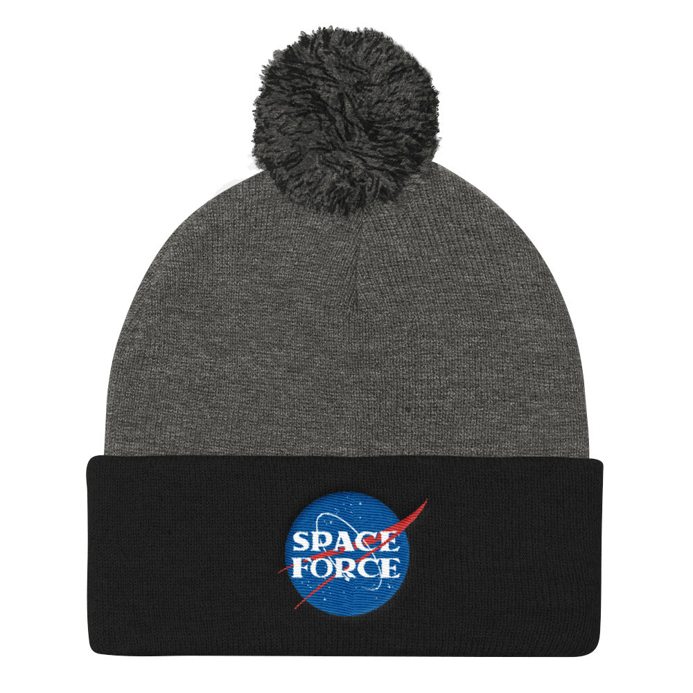 Space Force Pom Pom Knit Cap