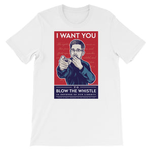 Edward Snowden Blow the Whistle T-Shirt
