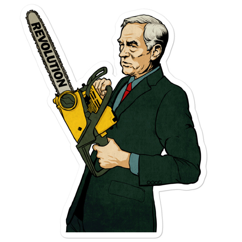 Ron Paul Revolution Chainsaw Sticker