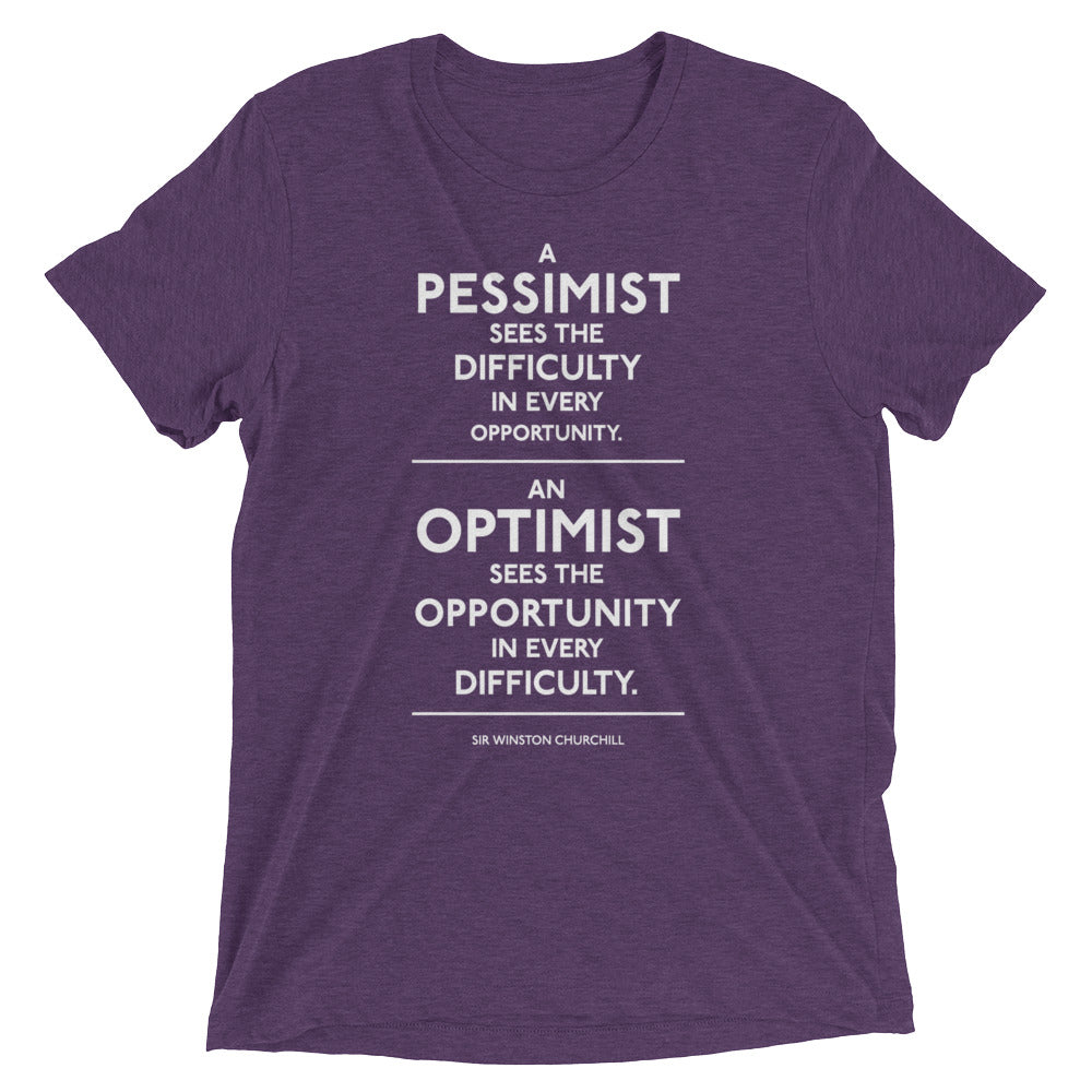 Pessimist and Optimist Churchill Quote Tri-Blend T-Shirt