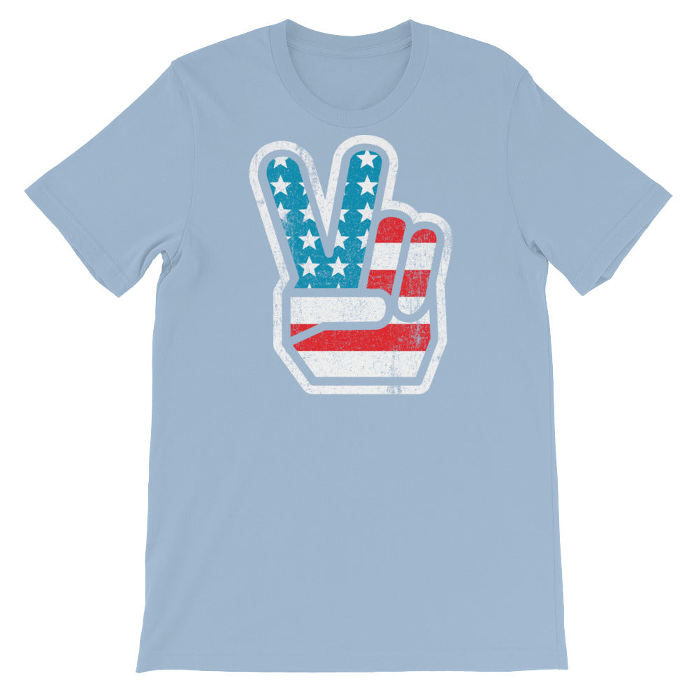 Peace Sign American Distressed Retro T-Shirt