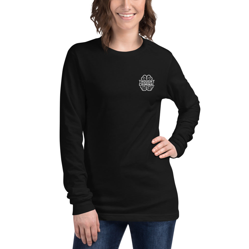 Thought Criminal Embroidered Unisex Long Sleeve Tee