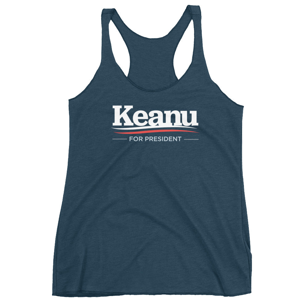 Keanu for President Women's Racerback Tri-Blend Tank Top