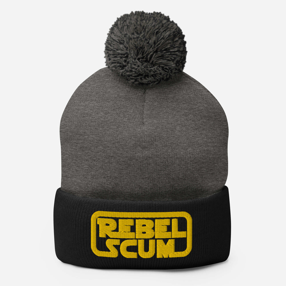 Rebel Scum 3D Embroidered Pom-Pom Beanie