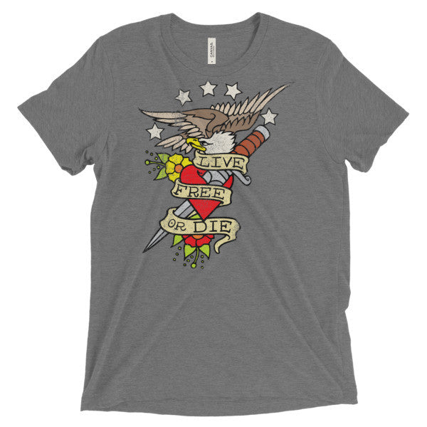 Live Free Or Die Vintage Inked Triblend T-Shirt