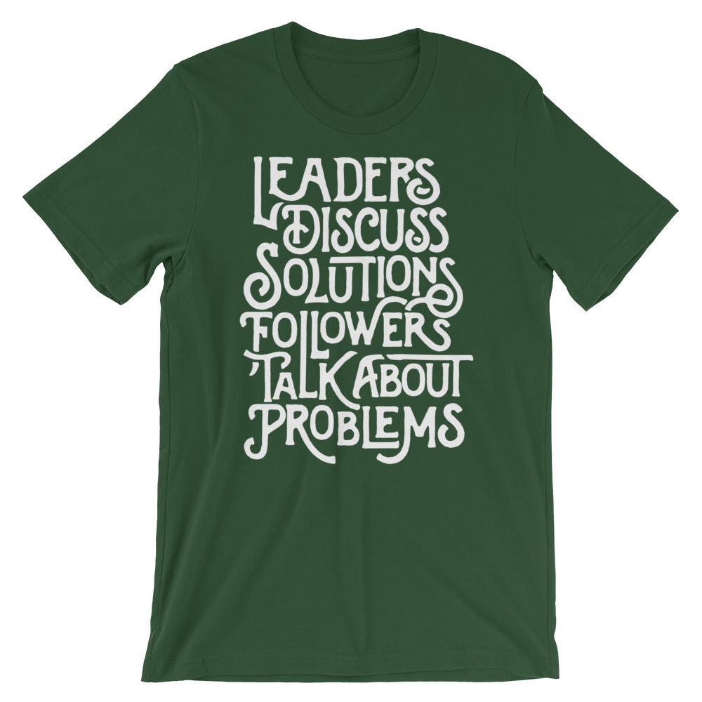 Leaders Discuss Solutions Typographic T-Shirt