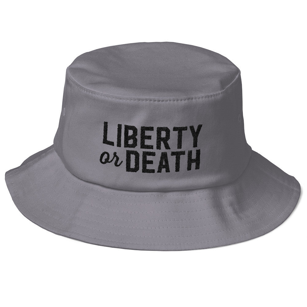 Liberty or Death Old School Bucket Hat Grey