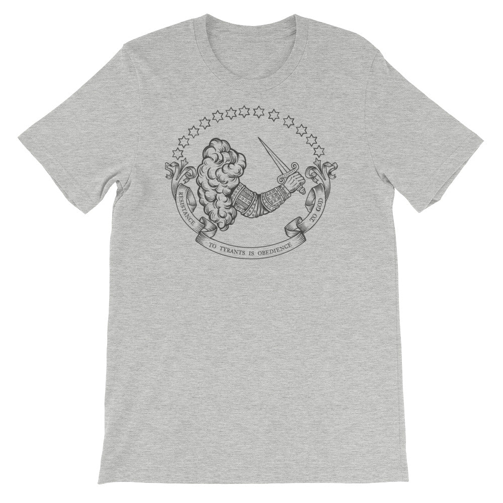 Resistance To Tyranny is Obedience To God Gostelowe Battle Flag Revolutionary War Graphic T-Shirt