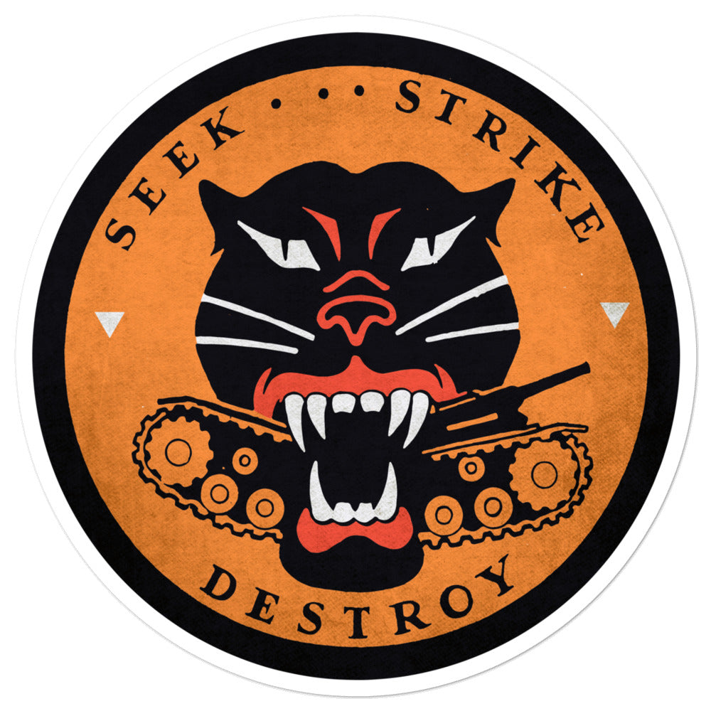 Seek Strike and Destroy WW2 Tank Destroyer Sticker