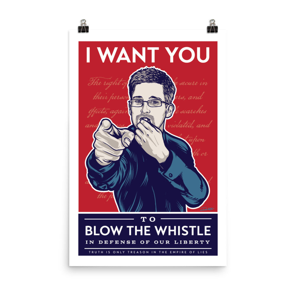 I Want You To Blow The Whistle Edward Snowden Print
