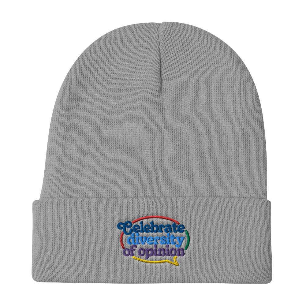 Celebrate Diversity of Opinion Embroidered Beanie