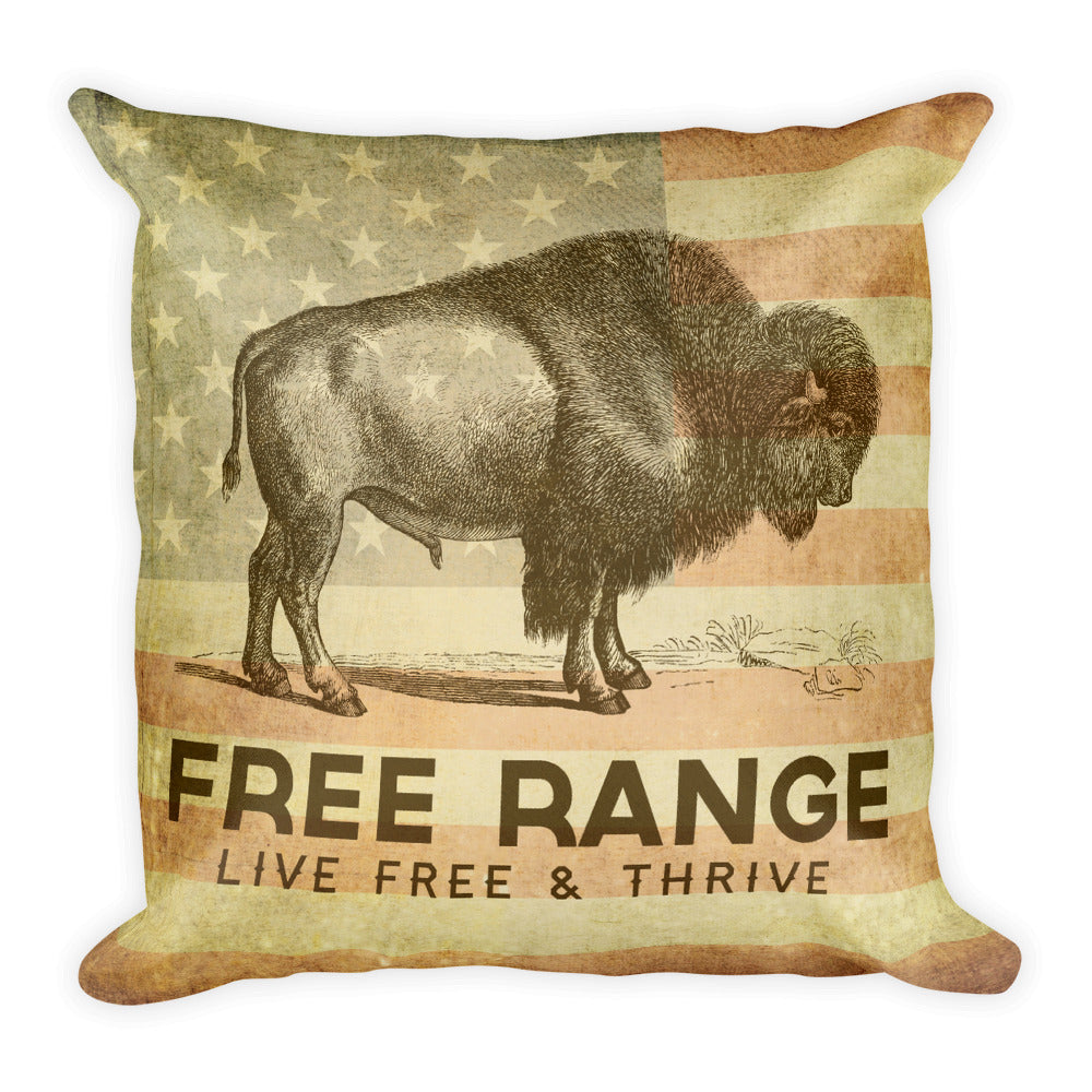 Free Range Bison Throw Pillow