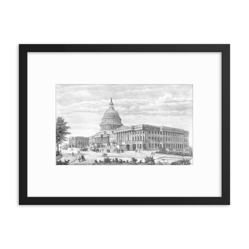 Capitol Etching 1889 Framed poster