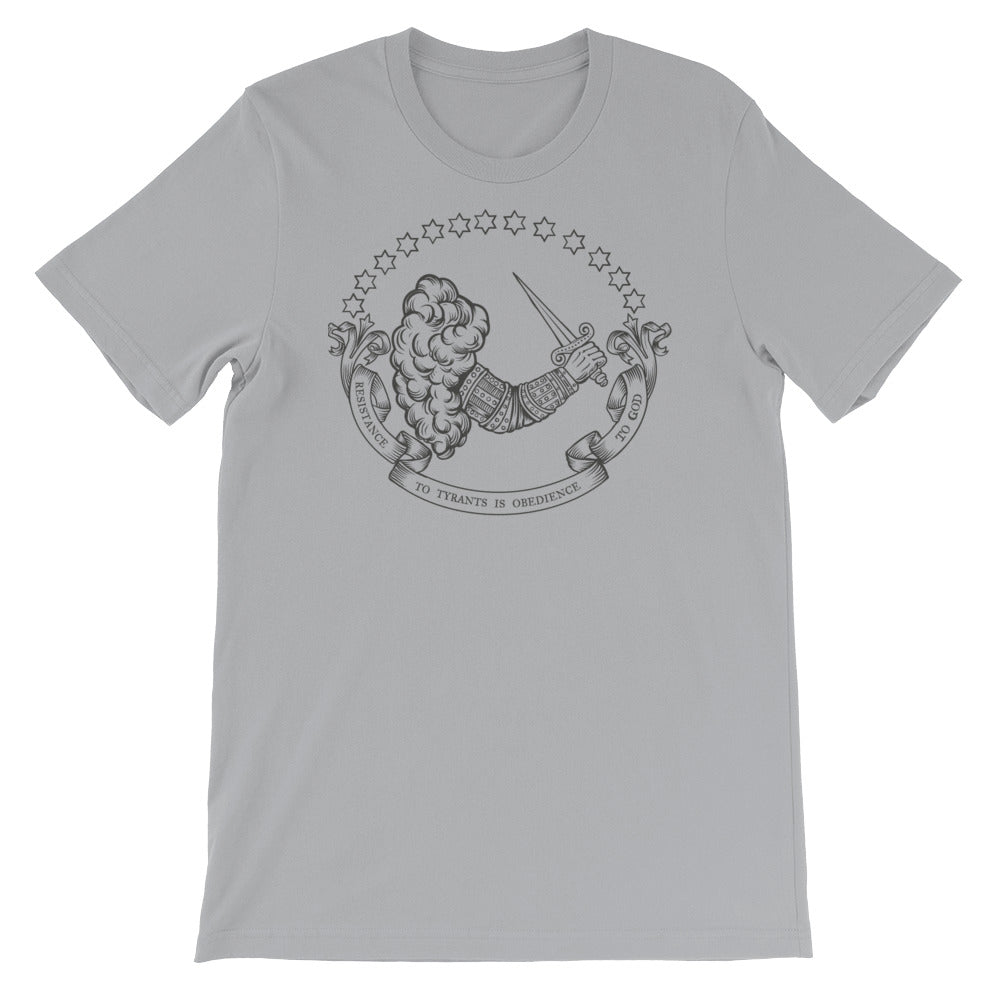 Resistance To Tyranny is Obedience To God Gostelowe Battle Flag Revolutionary War Graphic T-Shirt