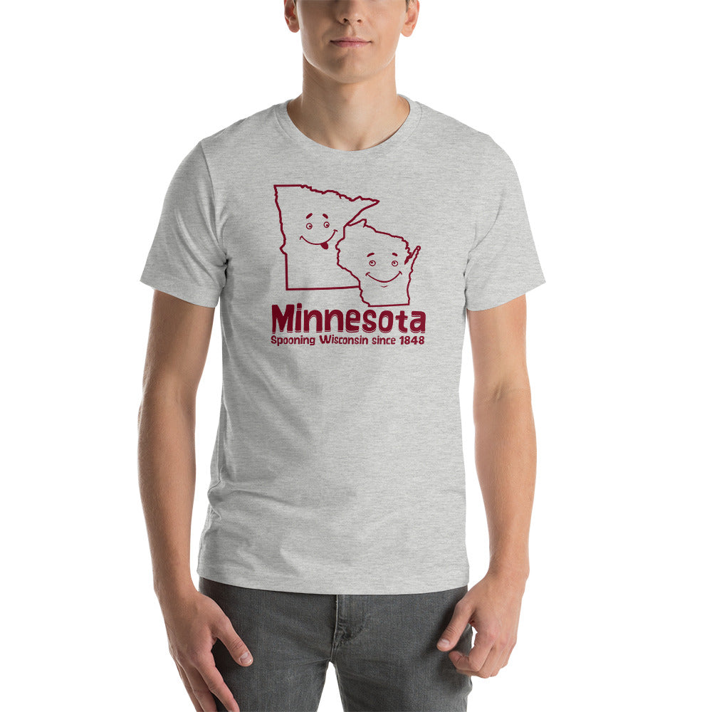 Minnesota Spooning Wisconsin Since 1848 Short-Sleeve Unisex T-Shirt