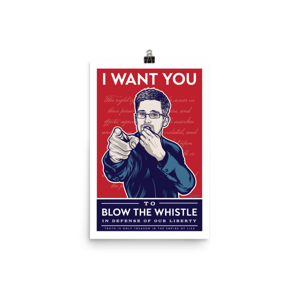 I Want You To Blow The Whistle Edward Snowden Print