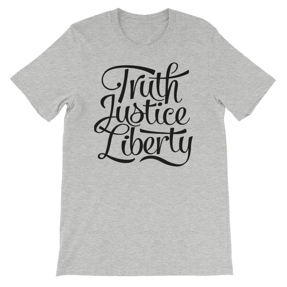 Truth Justice Liberty Typographic T-Shirt