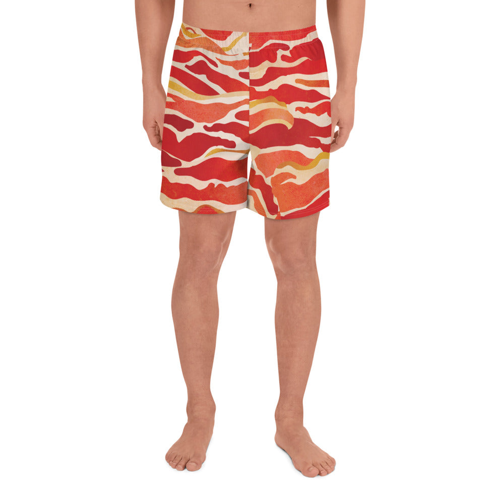 Bacon Print Men&#39;s Athletic Shorts
