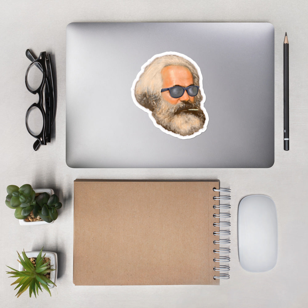 Karl Marx Smoking A Fatty Sticker - Liberty Maniacs