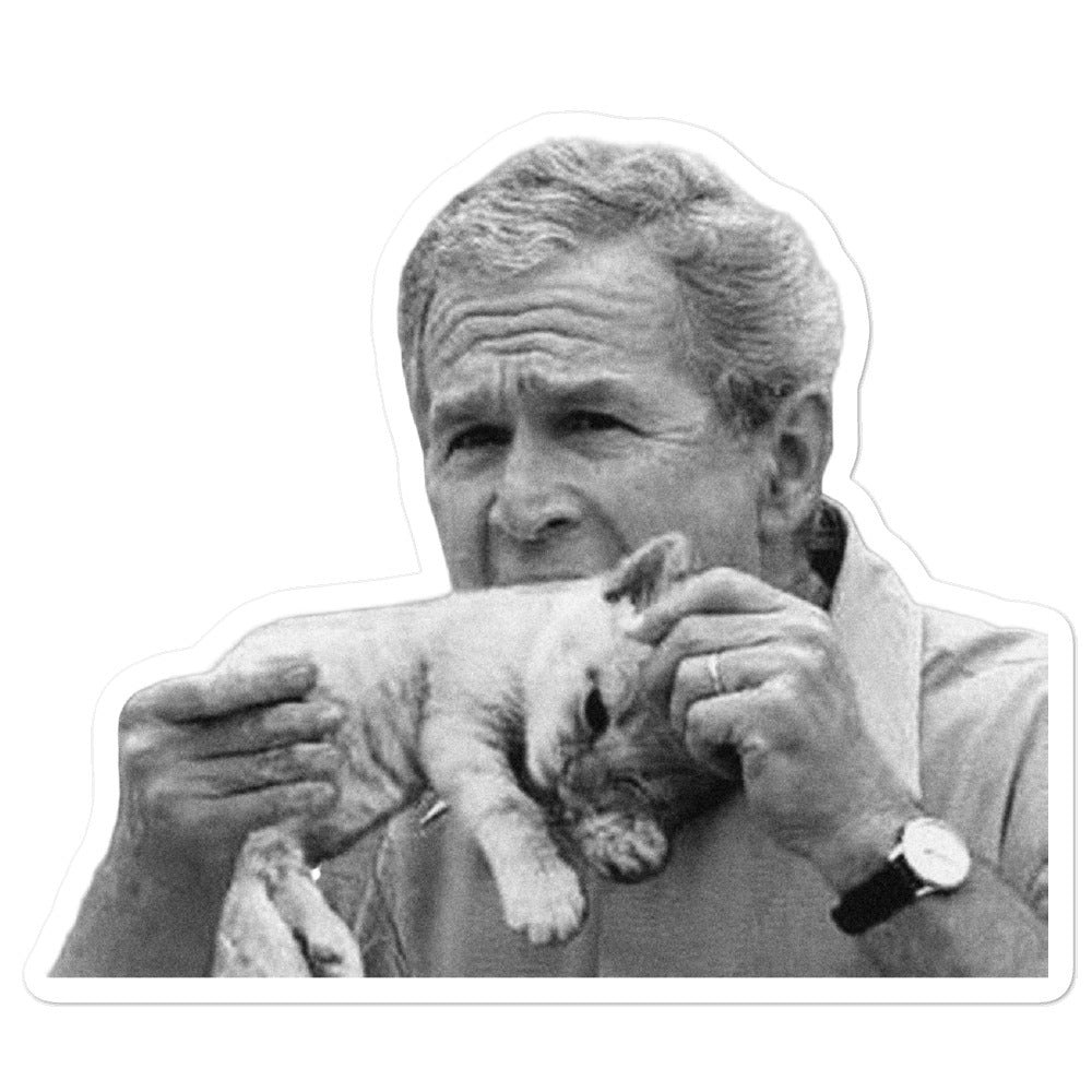 George W Bush Eating a Kitten Sticker