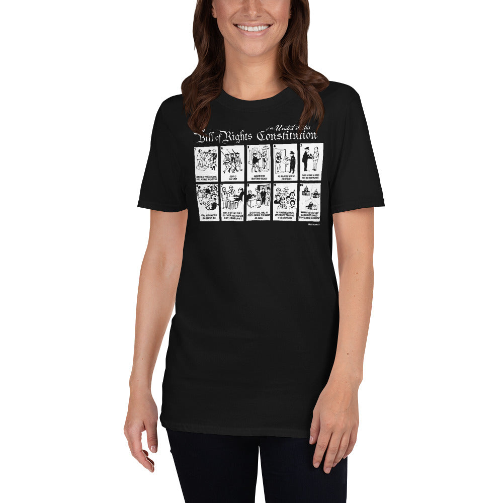 Illustrated Bill of Rights Dark T-shirt