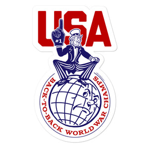 USA Back-To-Back World War Champs Sticker