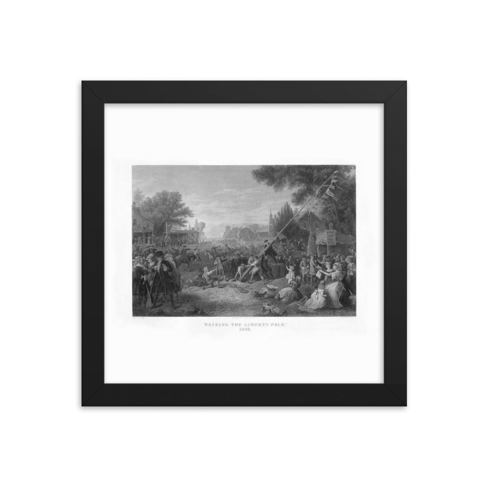 Raising the Liberty Pole 1776 Framed Print