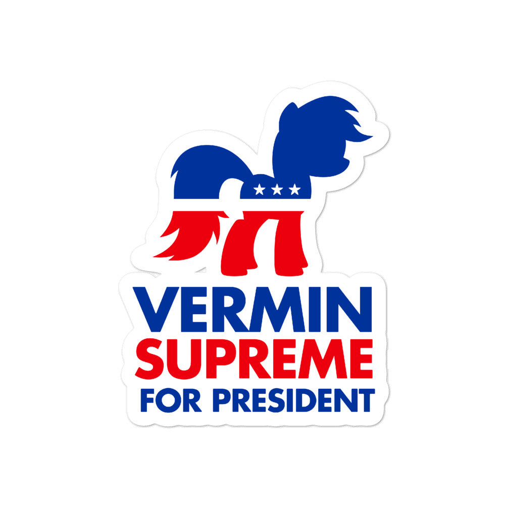Vermin Supreme for President Pony Sticker