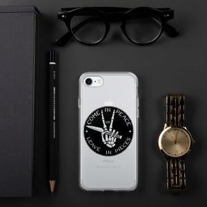 Come In Peace of Leave In Pieces iPhone Case