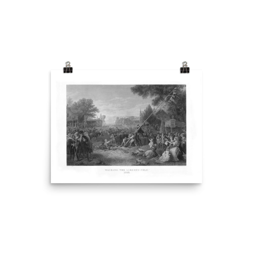 Raising the Liberty Pole 1776 Engraving Print