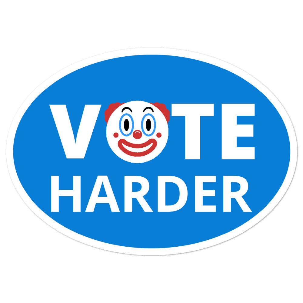Vote Harder Clown Emoji Oval Sticker