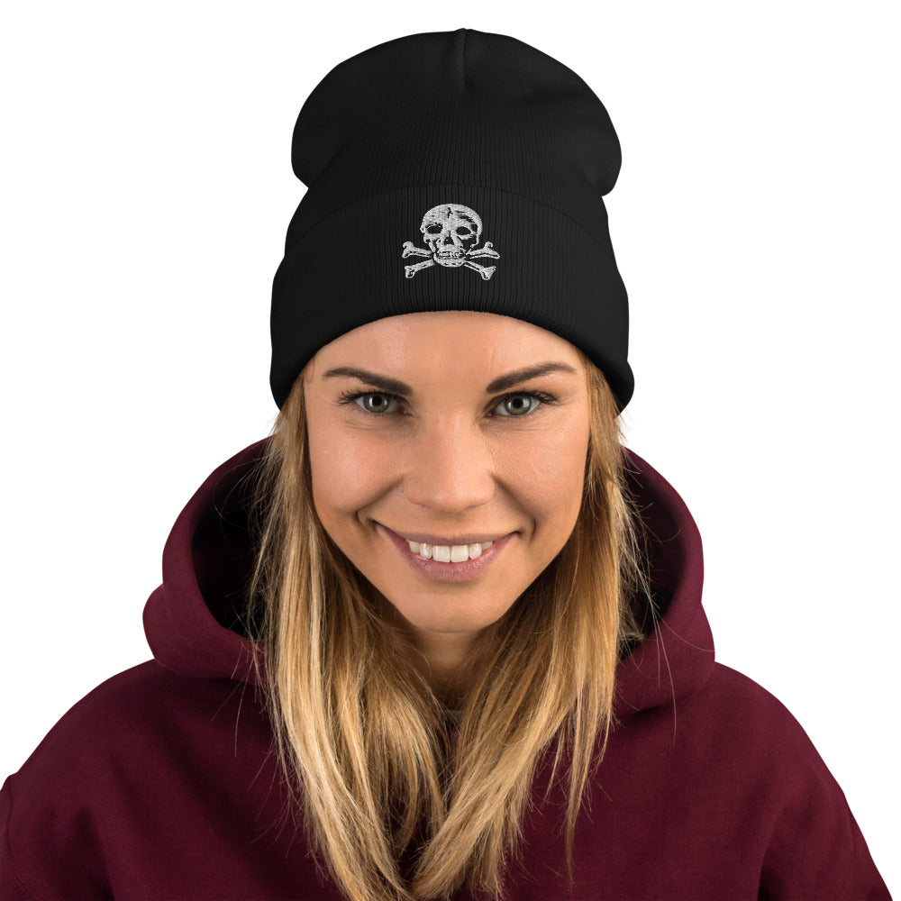 Skull and Crossbones Embroidered Watch Cap