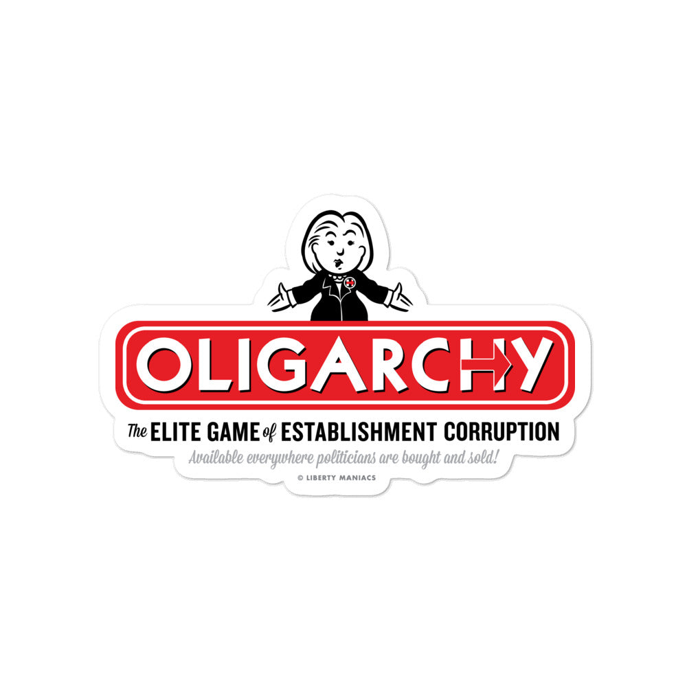 Oligarchy Elite Game of Establishment Corruption Sticker