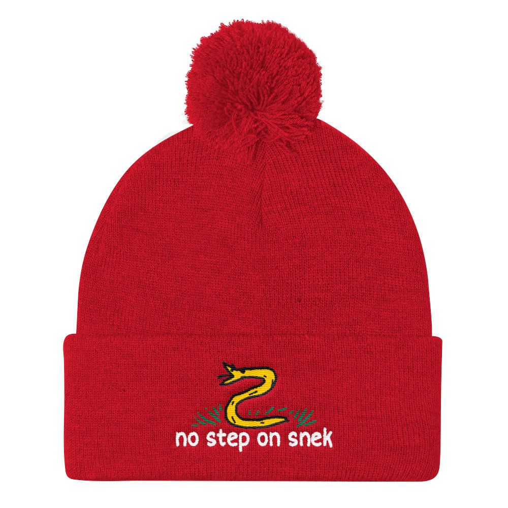 No Step On Snek Pom Pom Knit Cap